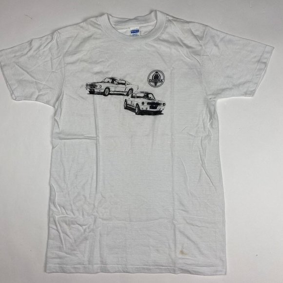 Vintage 70s Shelby Cobra T Shirt Mens Small Medium Healthknit Tag Auto Cars Ford - Picture 1 of 15